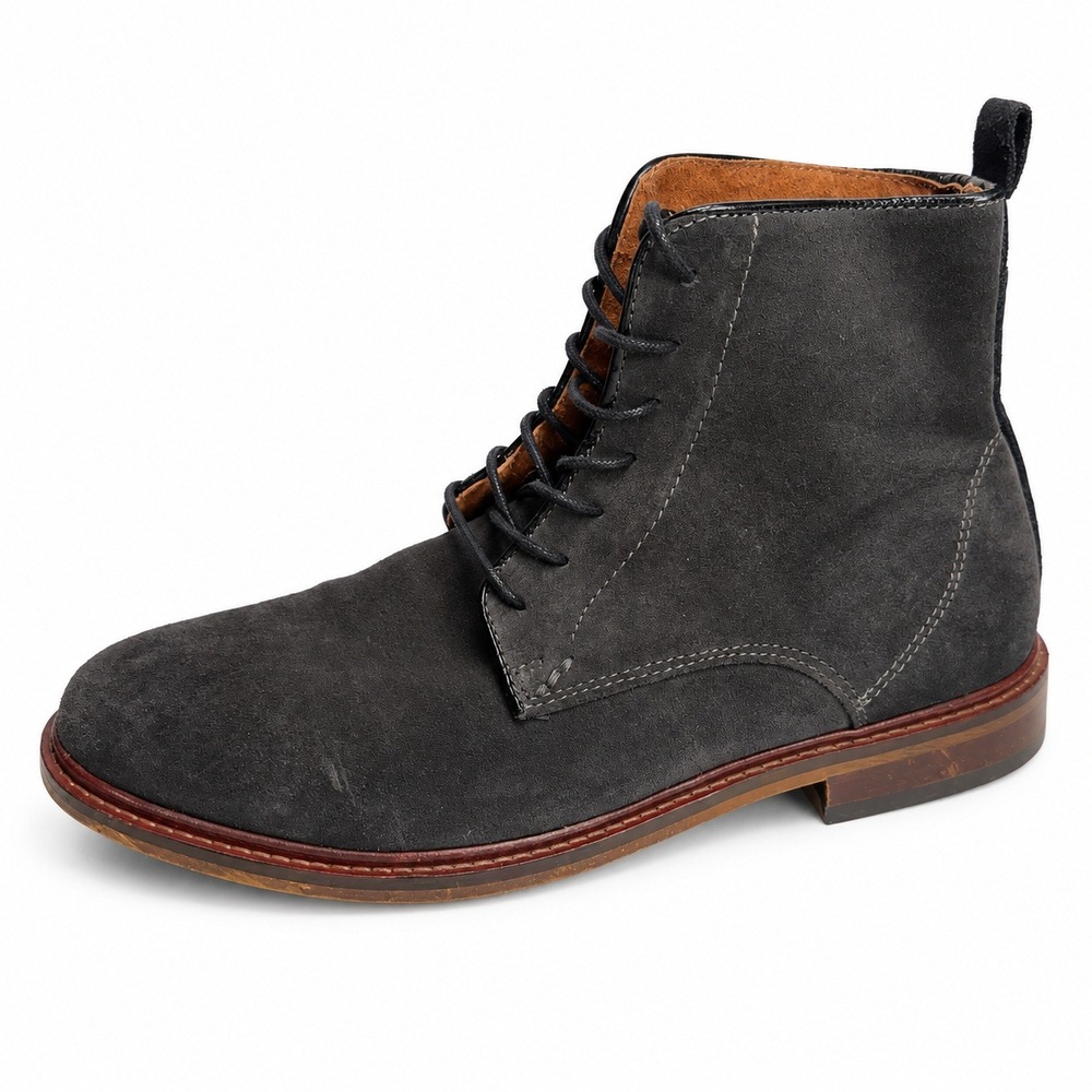 Shoe The Bear 42 US 9 Ned Lace Up Boots Grey Suede Portugal Minimalist Ankle